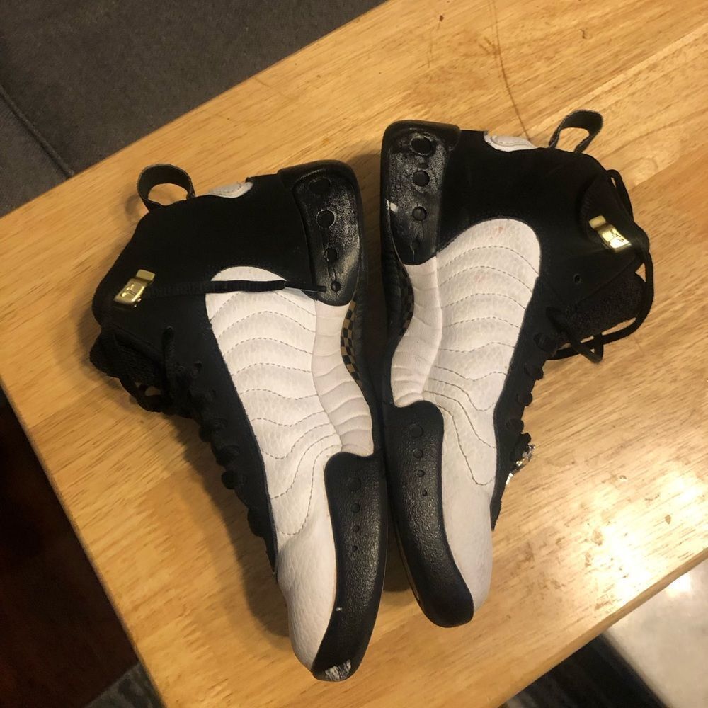 Jordan black white and gold Jumpman Pro youth sneakers tennis shoes, size 4.5 - Picture 4 of 9